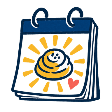 Calendar with a sunny pastry